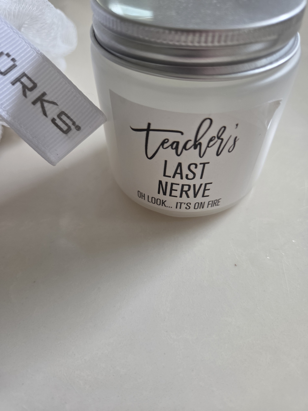 Light Scented Candle Teacher's Last Nerve' And Bath Scrubby